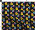 Kawaii Cat in Mug Fabric | Playful Kittens, Floral Accents, Whimsical Designs, fabric by the yard