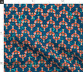 Whimsical Lobster Fabric – Teal Nautical Coastal Print, Cotton By The Yard