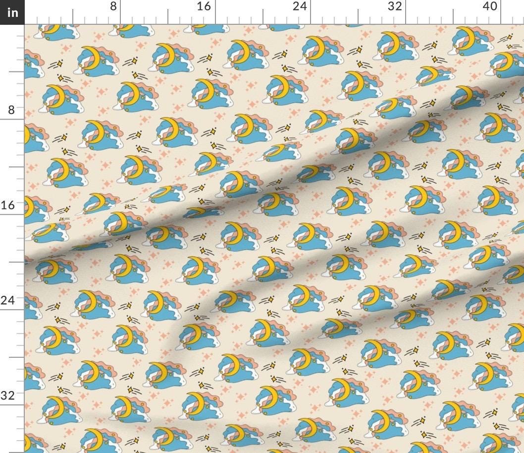 Celestial Moon Fabric by Yard | Cream Boho Star Cloud Print Quilting Cotton (Nursery Fabric)