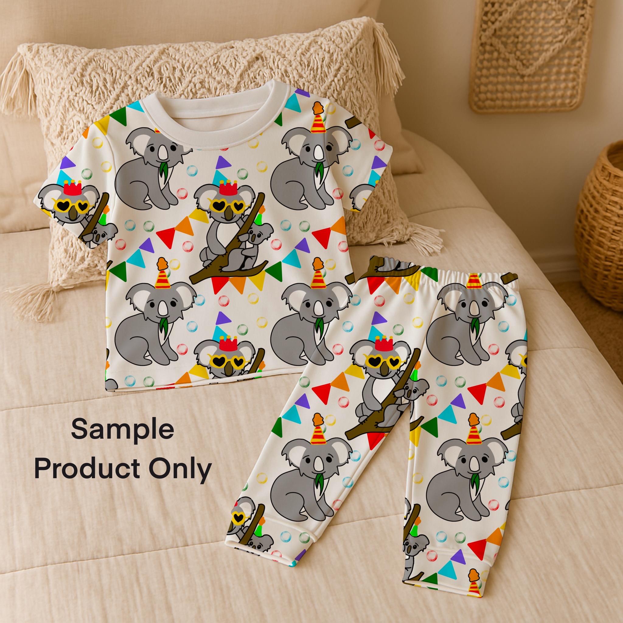 Party Koala Fabric by the Yard – Cute Koala Surface Pattern, Kids Fabric, Australia Animal Print, Celebration Fabric for Quilting & Craft