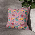 Kawaii Retro Tech Pattern Pillowcase | Square Throw Pillowcase