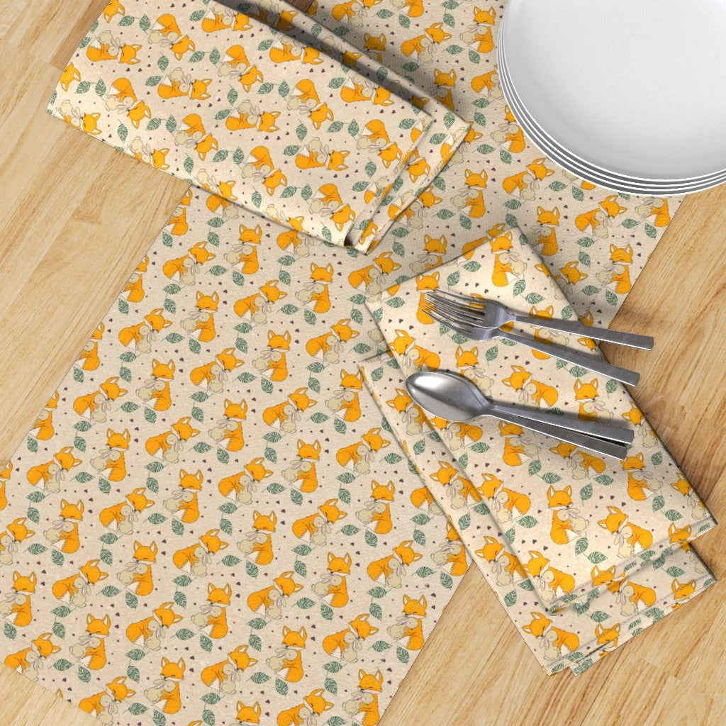 Woodland Fox & Bunny Fabric – Cute Animals Nursery Fabric by the Yard
