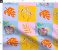 Tropical Flamingo Cocktail Fabric, Summer Beach Pattern, Citrus Drink, Palm Leaf, Kids Apparel Print