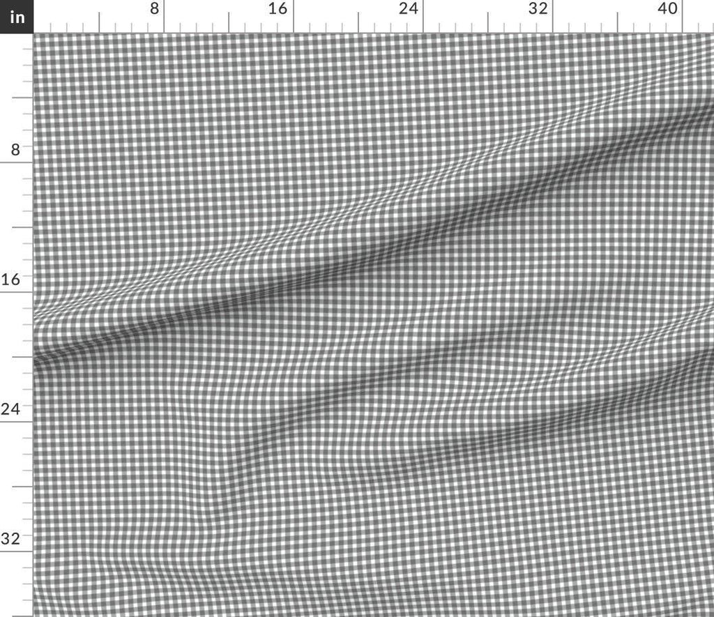 Gray Gingham Fabric by the Yard | Neutral Checkered Seamless Pattern for Quilting, Nursery & Apparel