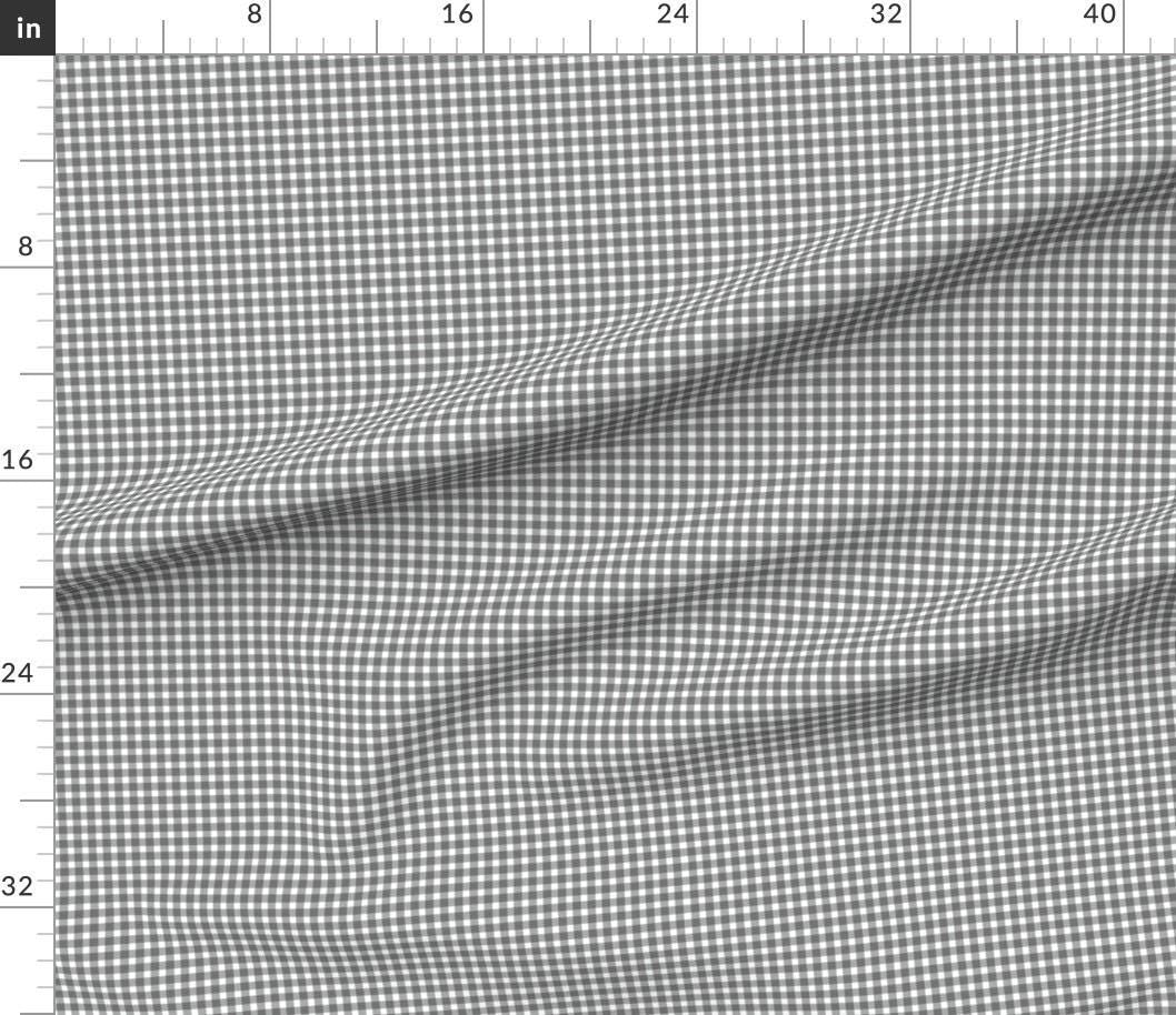 Gray Gingham Fabric by the Yard | Neutral Checkered Seamless Pattern for Quilting, Nursery & Apparel