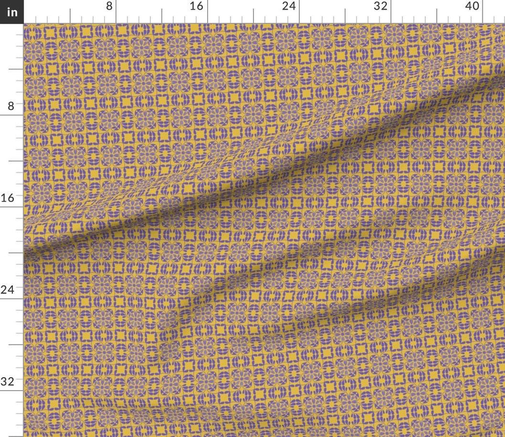Mediterranean Bloom Print Fabric, Quilting Cotton or Satin, By Yard