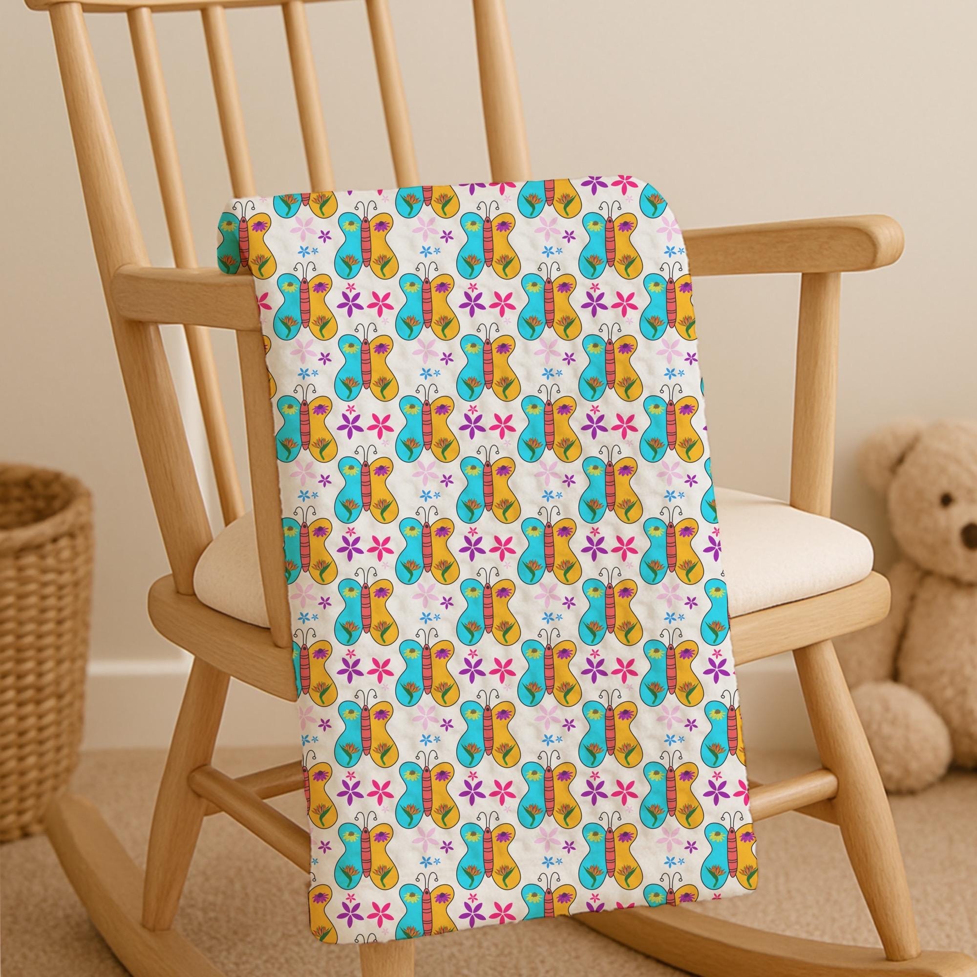 Butterfly Floral Fabric by Yard | Cotton Quilting Print