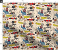 Doodle Racing Cars Fabric, Kids Quilting, Apparel Print, Cotton, Satin, Fabric by the yard
