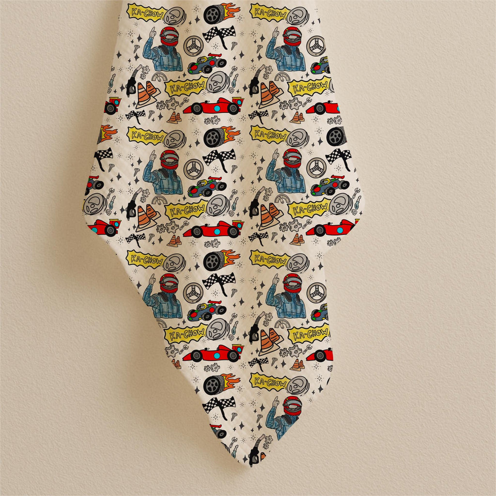 Doodle Racing Cars Fabric, Kids Quilting, Apparel Print, Cotton, Satin, Fabric by the yard