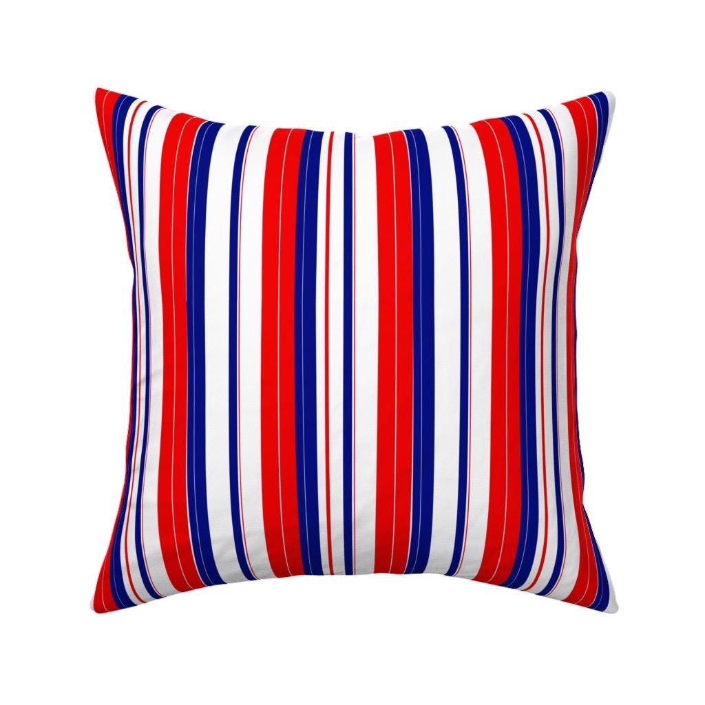 Modern Patriotic Stripes Red, White, and Blue Fabric by the yard