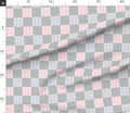 Vintage Patchwork Cotton Fabric, Blue Floral Pink Stripe, Pastel Quilting Material