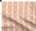 Boho Checker Fabric | Folk Art Mystical Eye, Vase, Rainbow Print (by the Yard)
