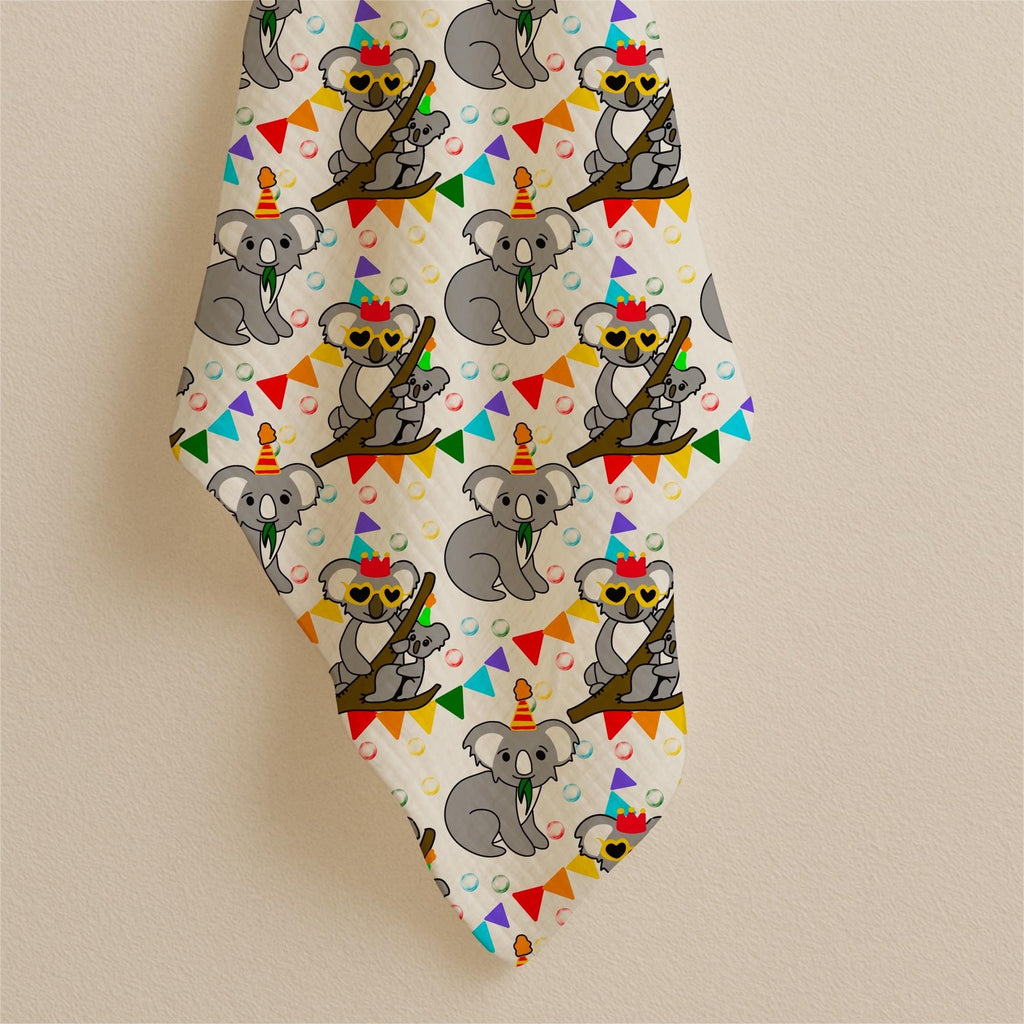 Party Koala Fabric by the Yard – Cute Koala Surface Pattern, Kids Fabric, Australia Animal Print, Celebration Fabric for Quilting & Craft