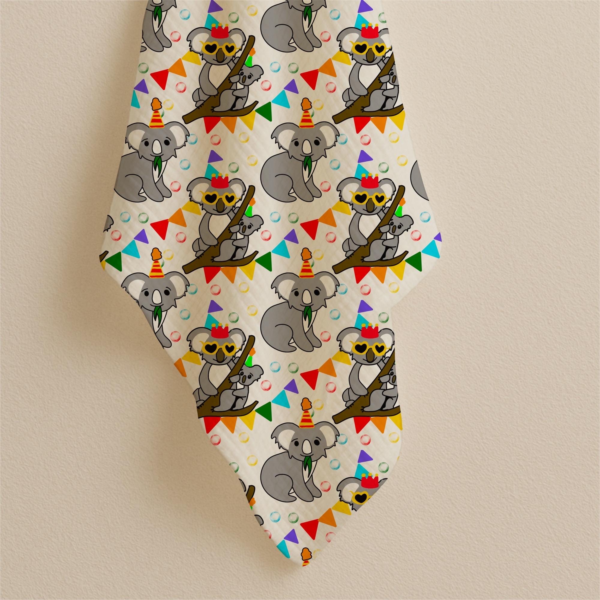 Party Koala Fabric by the Yard – Cute Koala Surface Pattern, Kids Fabric, Australia Animal Print, Celebration Fabric for Quilting & Craft