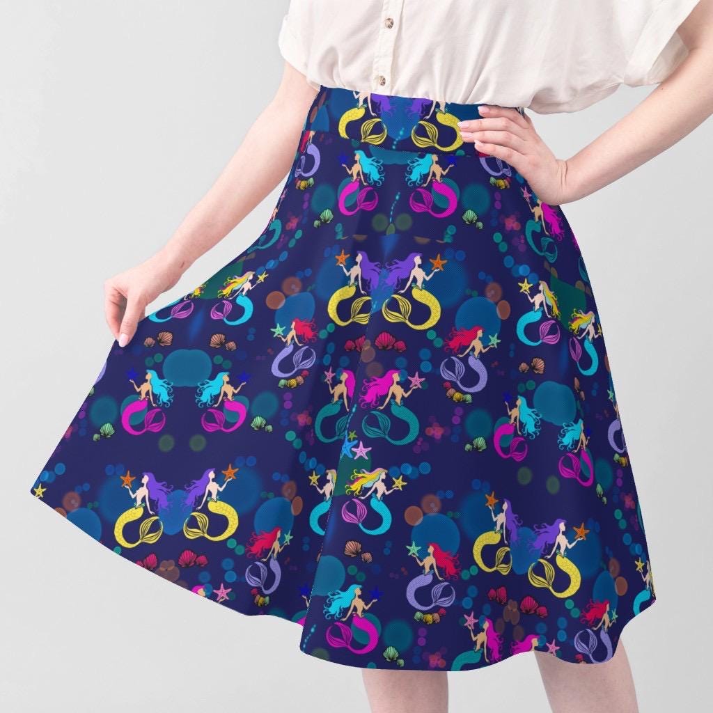 Dark Blue Mermaid Fabric, Quilting Cotton, Apparel Prints