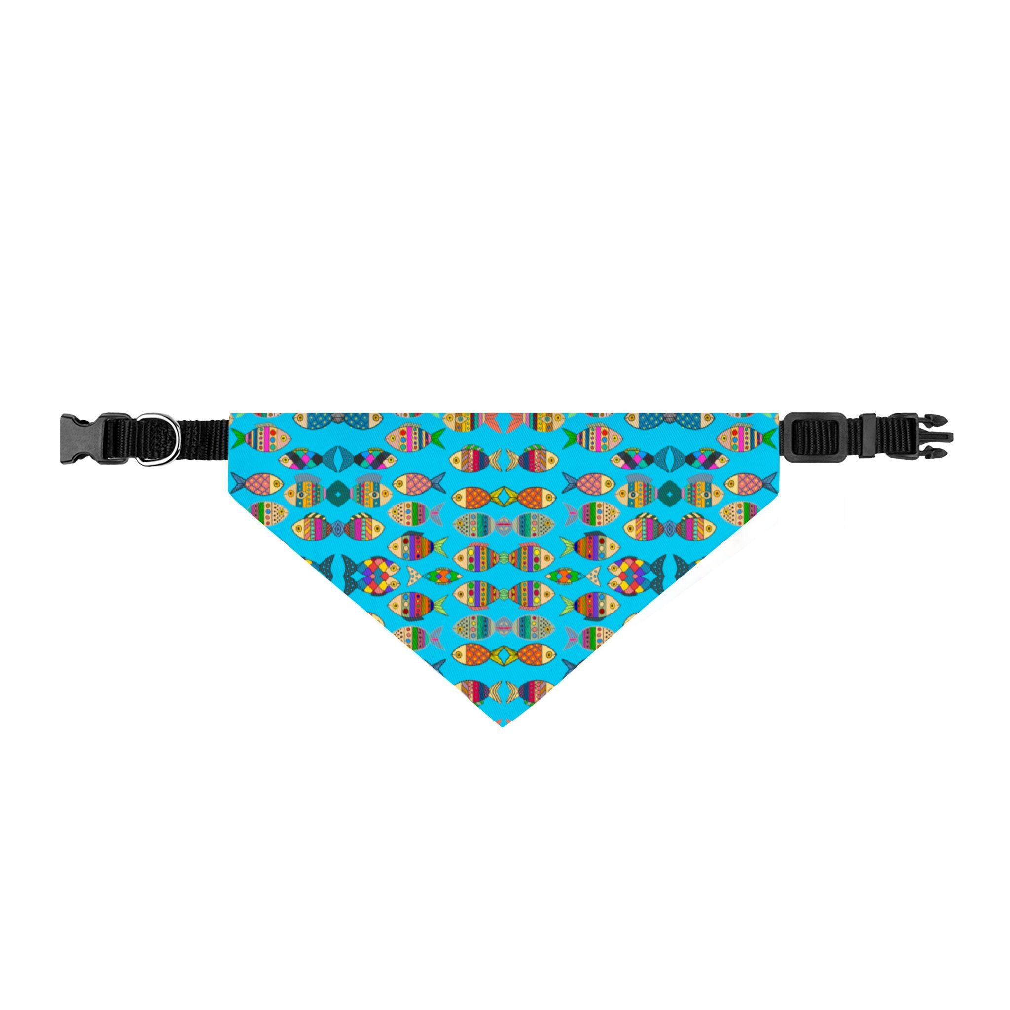 Colorful Tropical Fish Clip-on Pet Bandana | Ocean Pattern