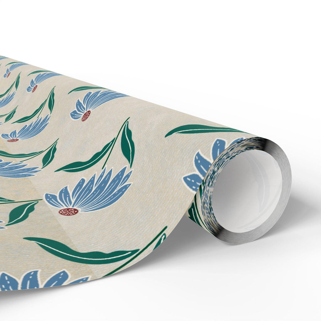 Blue Floral Pattern Wrapping Paper | Botanical Gift Wrap Roll