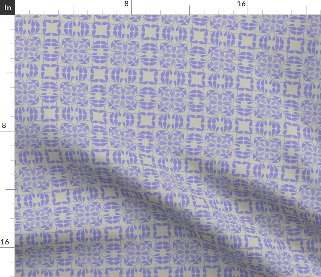 Mediterranean Bloom Cotton Fabric, Quilting, Apparel, Home Decor Print