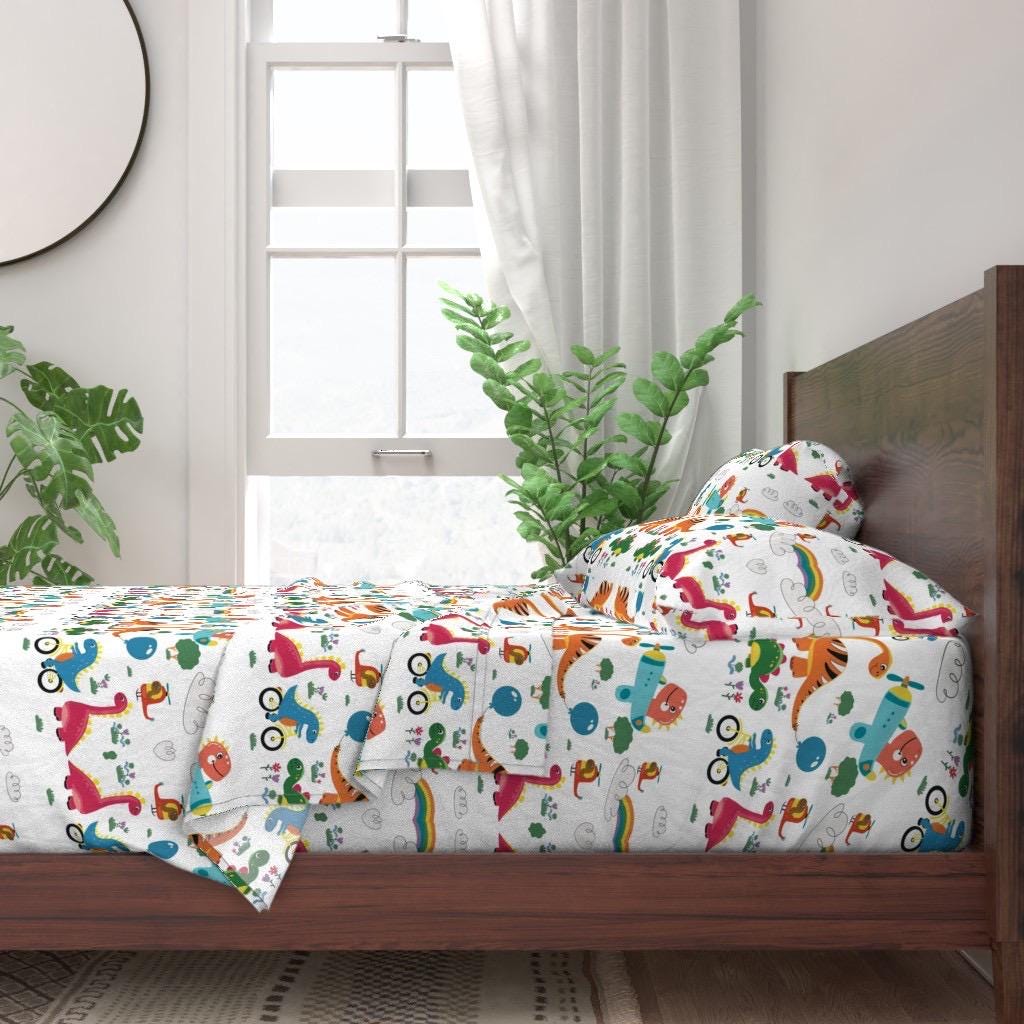 Dinosaur Cotton Fabric by the Yard | Kids Quilting Baby Nursery Print