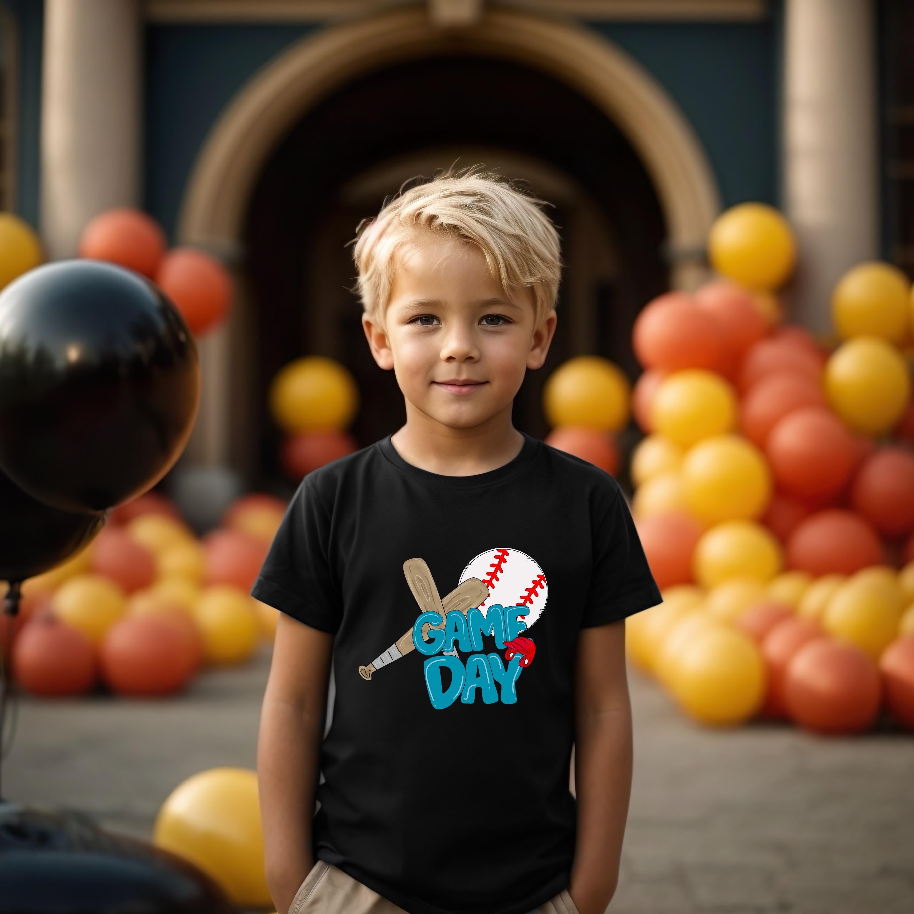 Game Day Baseball Kids Tee | Bat and Ball Sports Shirt