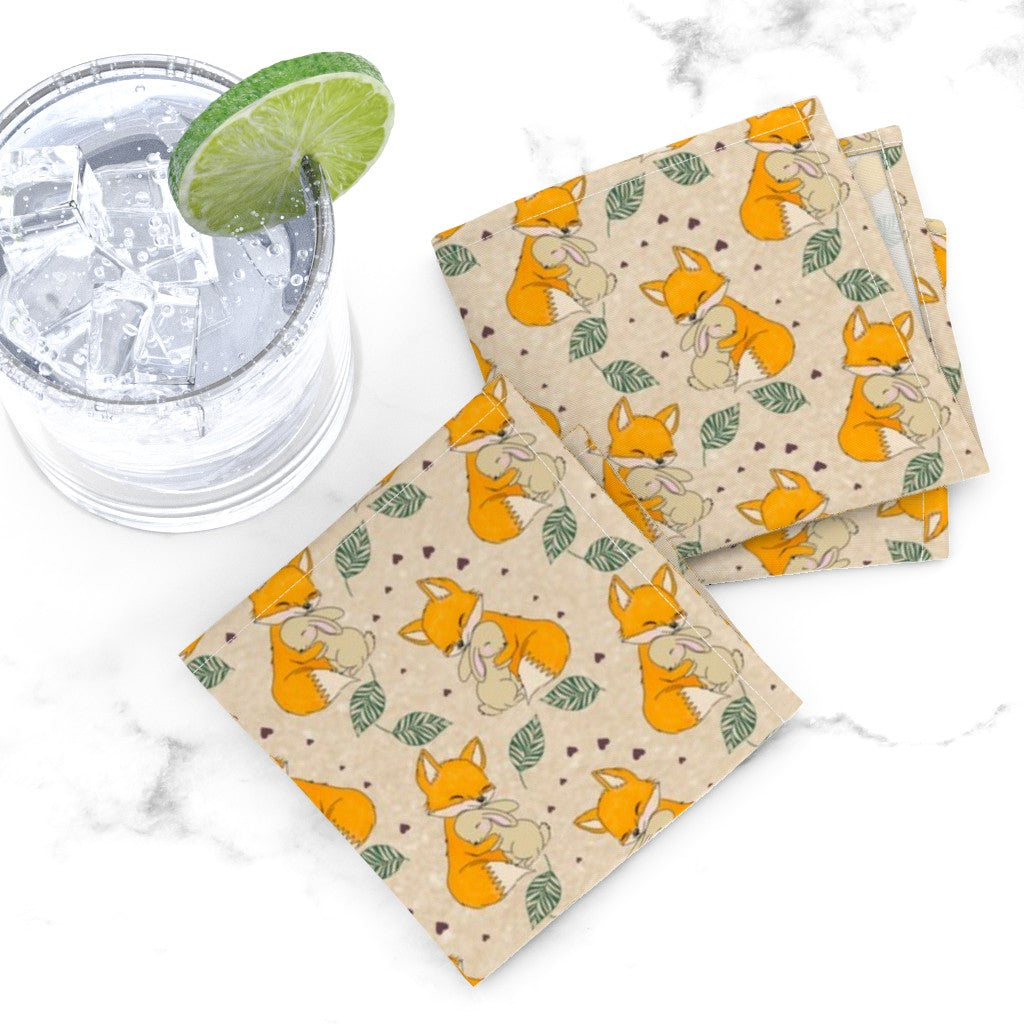 Woodland Fox & Bunny Fabric – Cute Animals Nursery Fabric by the Yard