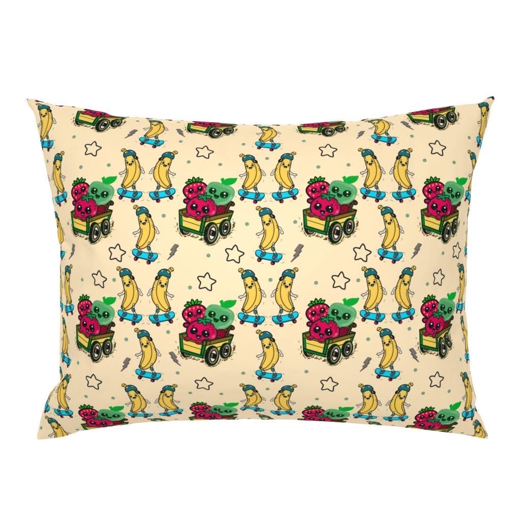 Kawaii Fruits Skateboarding Fabric, Kids Quilting Cotton, Apparel Print