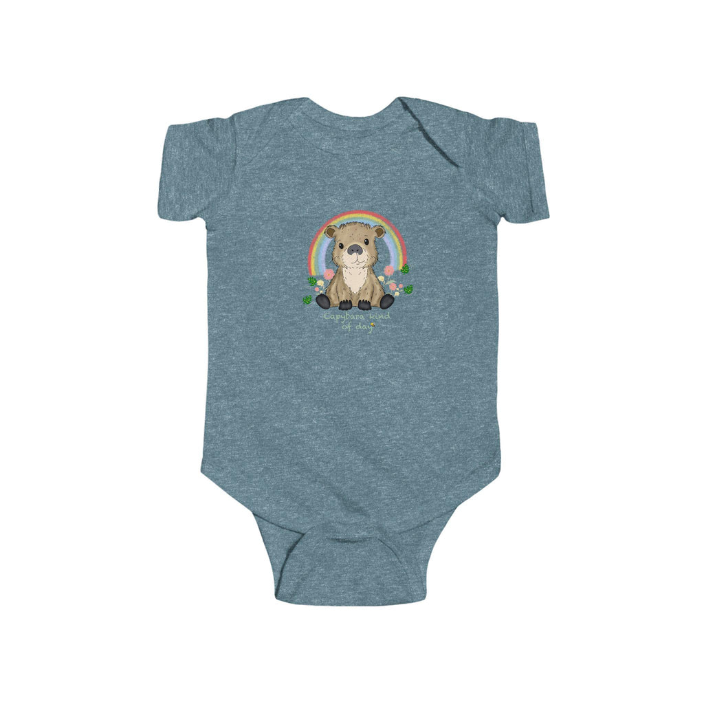 Capybara Baby Bodysuit, Rainbow Animal Outfit, Soft Cotton Infant Wear