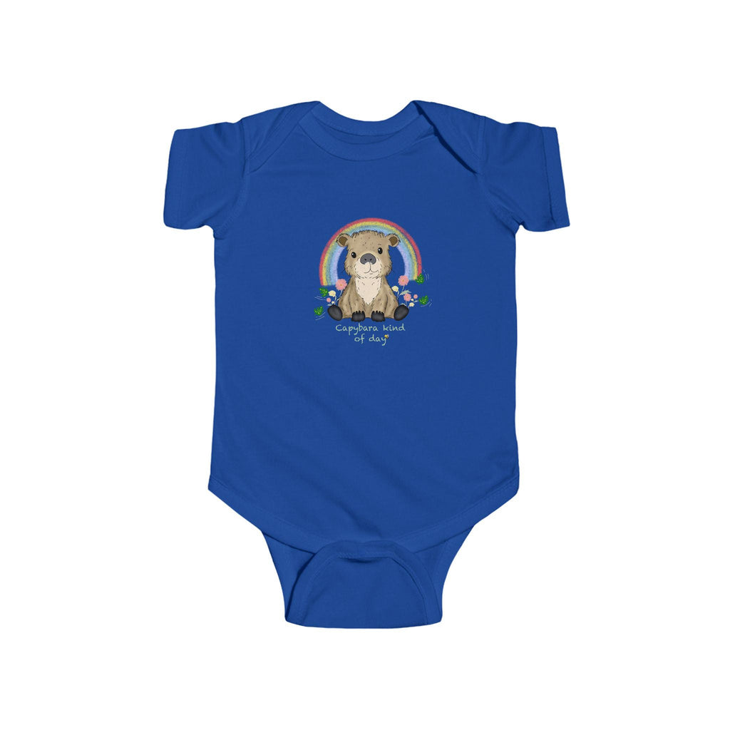 Capybara Baby Bodysuit, Rainbow Animal Outfit, Soft Cotton Infant Wear