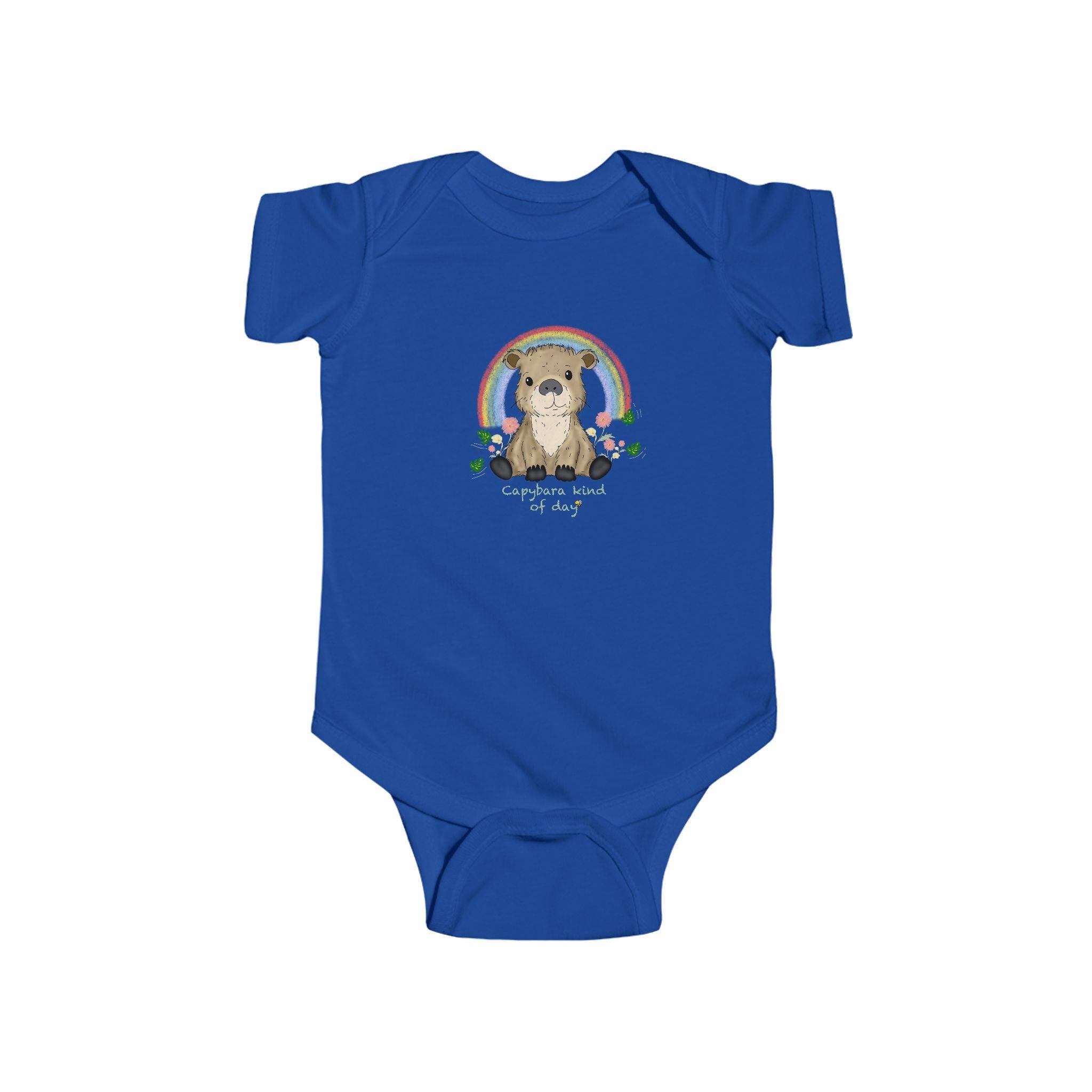 Capybara Baby Bodysuit, Rainbow Animal Outfit, Soft Cotton Infant Wear