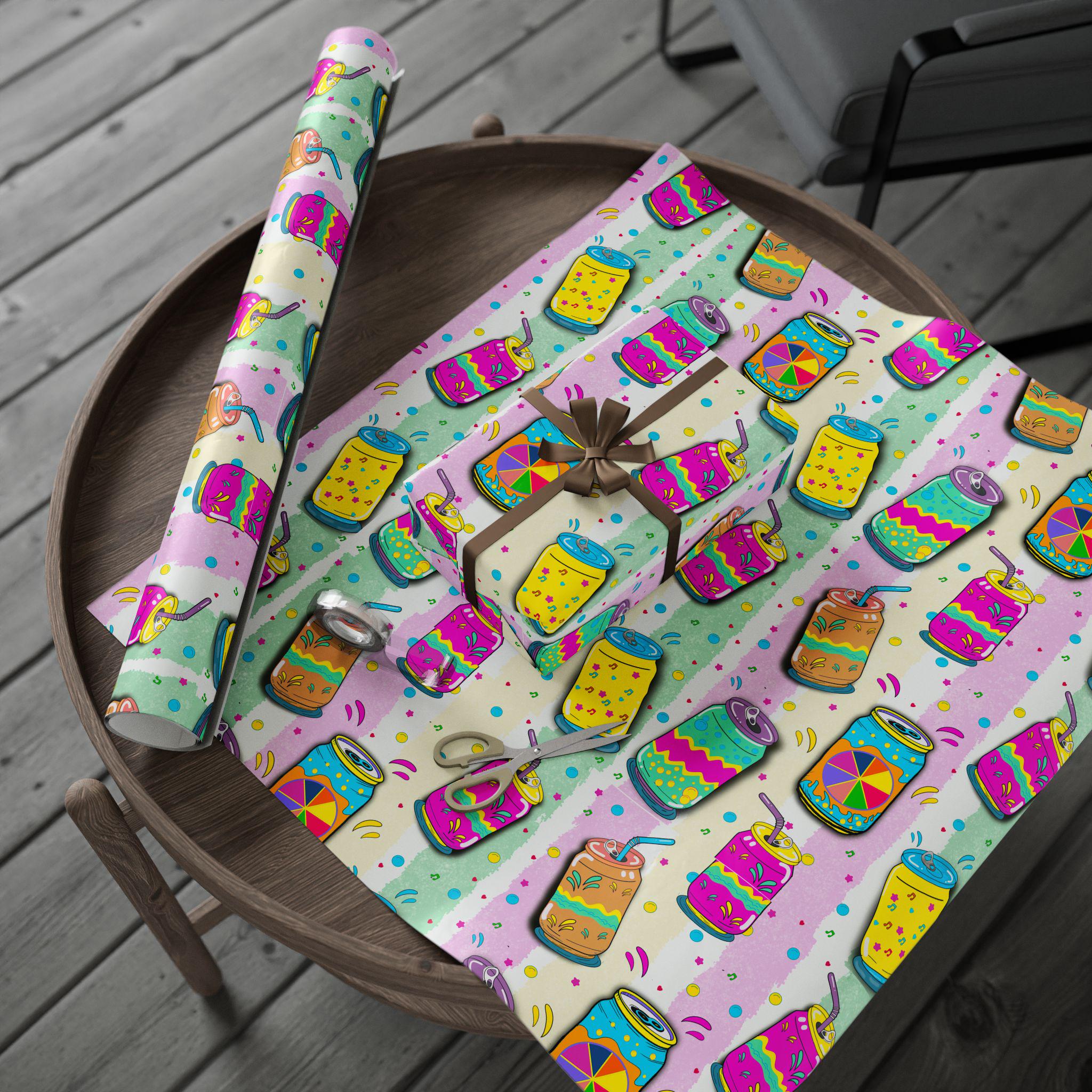Colorful Lemonade Party Wrapping Paper, Summer Citrus Gift Wrap