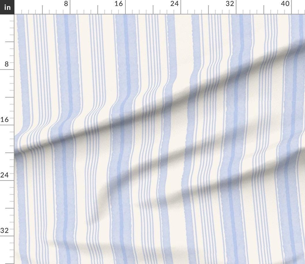 Watercolor Cabana Stripe Fabric, Coastal Blue, Nautical Nursery Textile