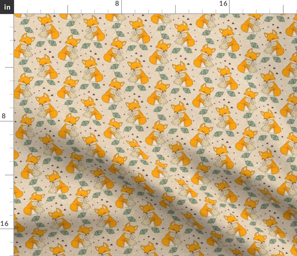 Woodland Fox & Bunny Fabric – Cute Animals Nursery Fabric by the Yard