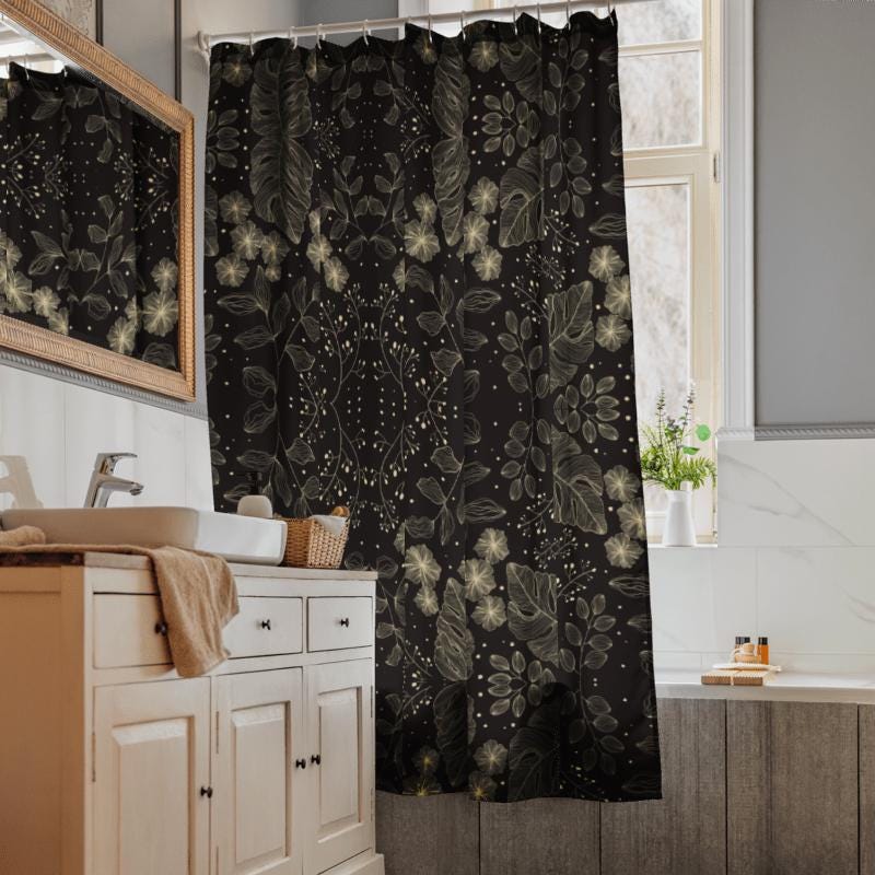 Dark Floral Damask Fabric, Cotton or Satin, Quilting Apparel Home Decor Prints