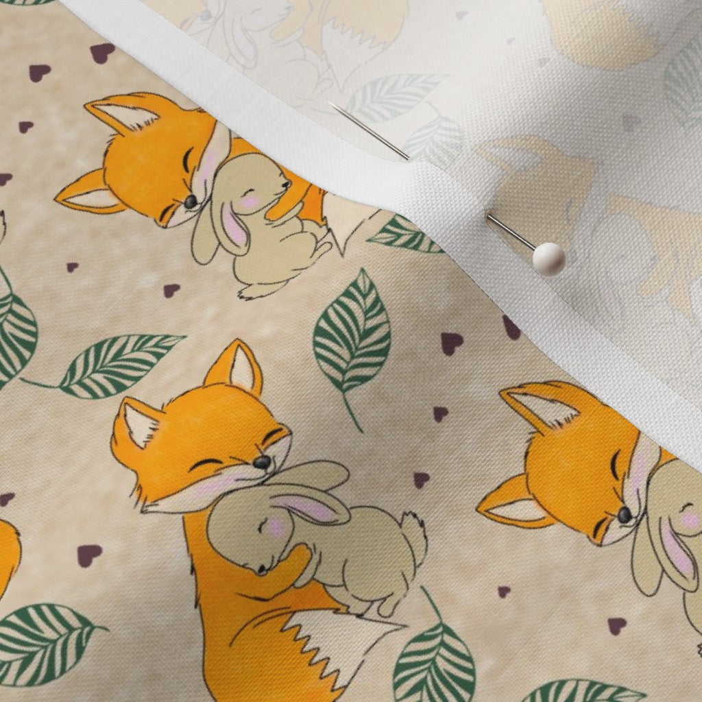 Woodland Fox & Bunny Fabric – Cute Animals Nursery Fabric by the Yard