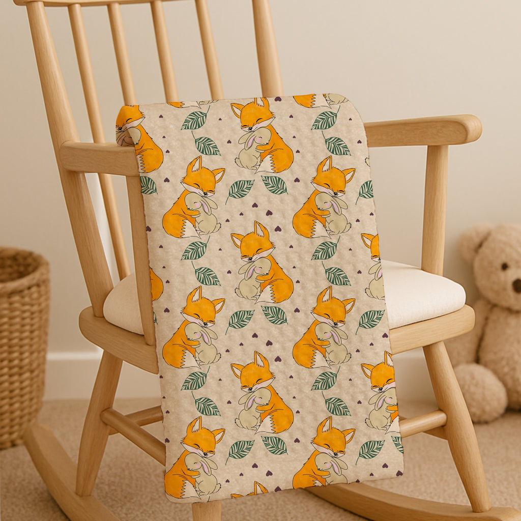 Woodland Fox & Bunny Fabric – Cute Animals Nursery Fabric by the Yard