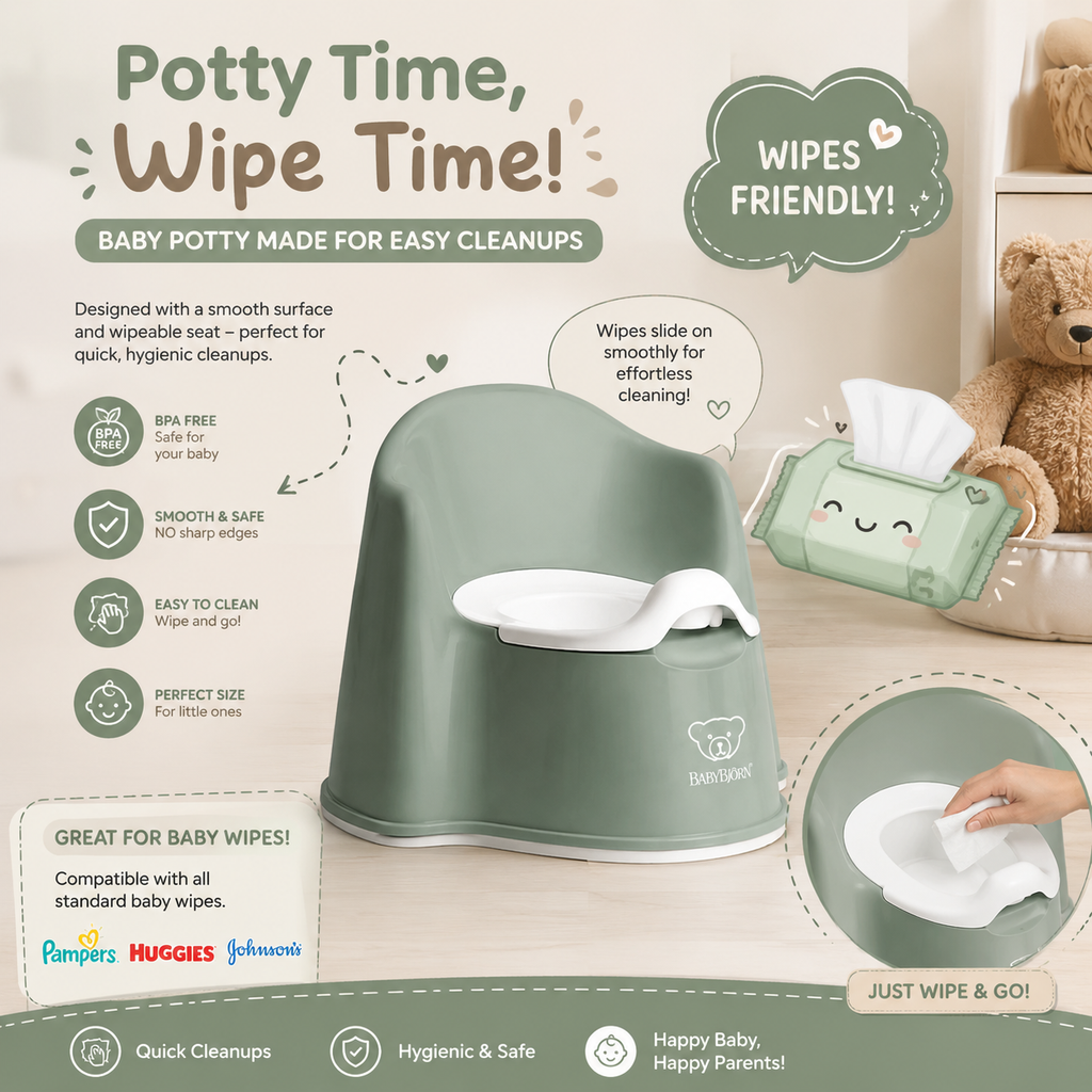 BabyBjörn Smart Potty – Comfortable, Easy-to-Clean Toddler Potty Chair | BPA-Free Toilet Training Seat