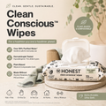 Honest Clean Conscious™ Baby Wipes | Gentle Plant-Based Wipes for Sensitive Baby Skin