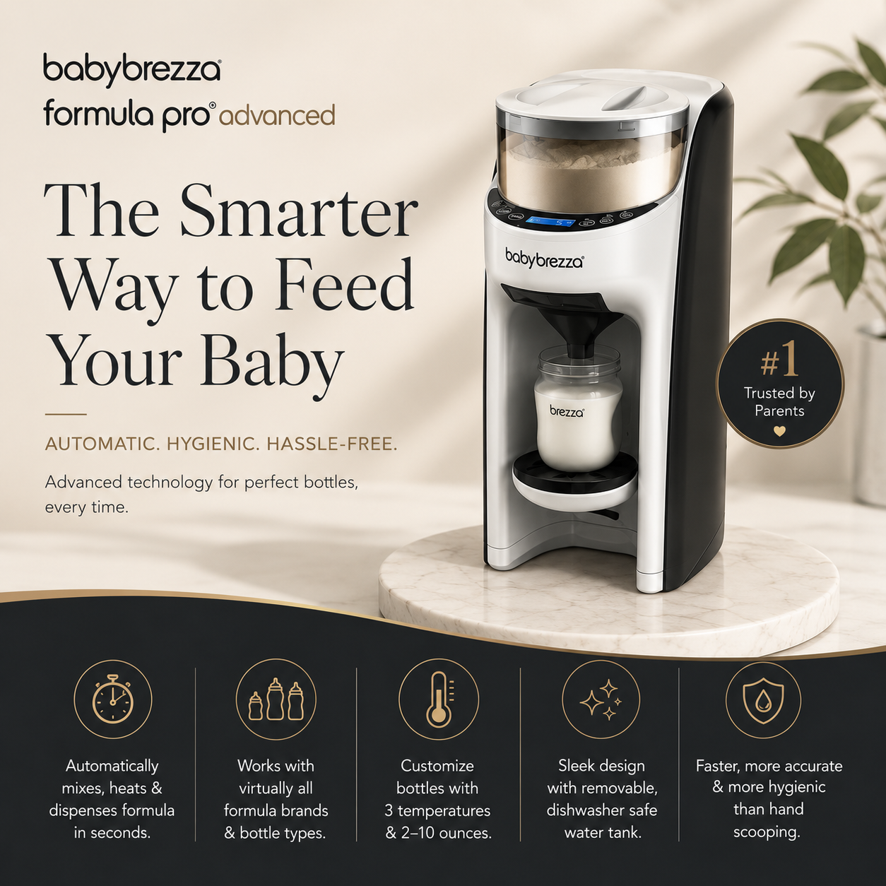 Baby Brezza Formula Pro Advanced | Automatic Baby Formula Dispenser Machine | Smart Bottle Maker with Custom Temperature & Portion Control