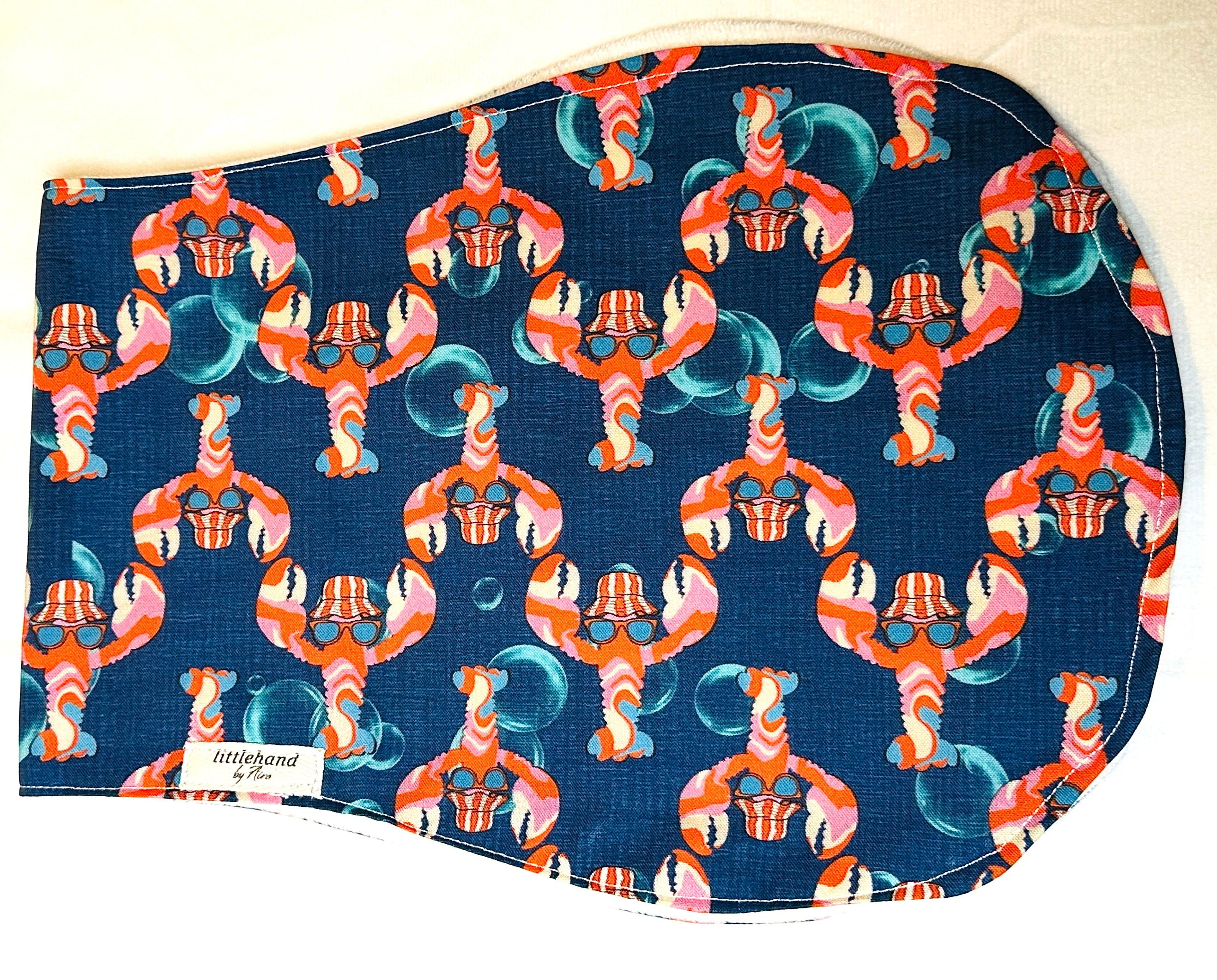 Organic Cotton Baby Burp Cloth | Handmade Absorbent Burping Cloth | Giraffe & Lobster Print | Newborn Feeding Essential | Baby Shower Gift