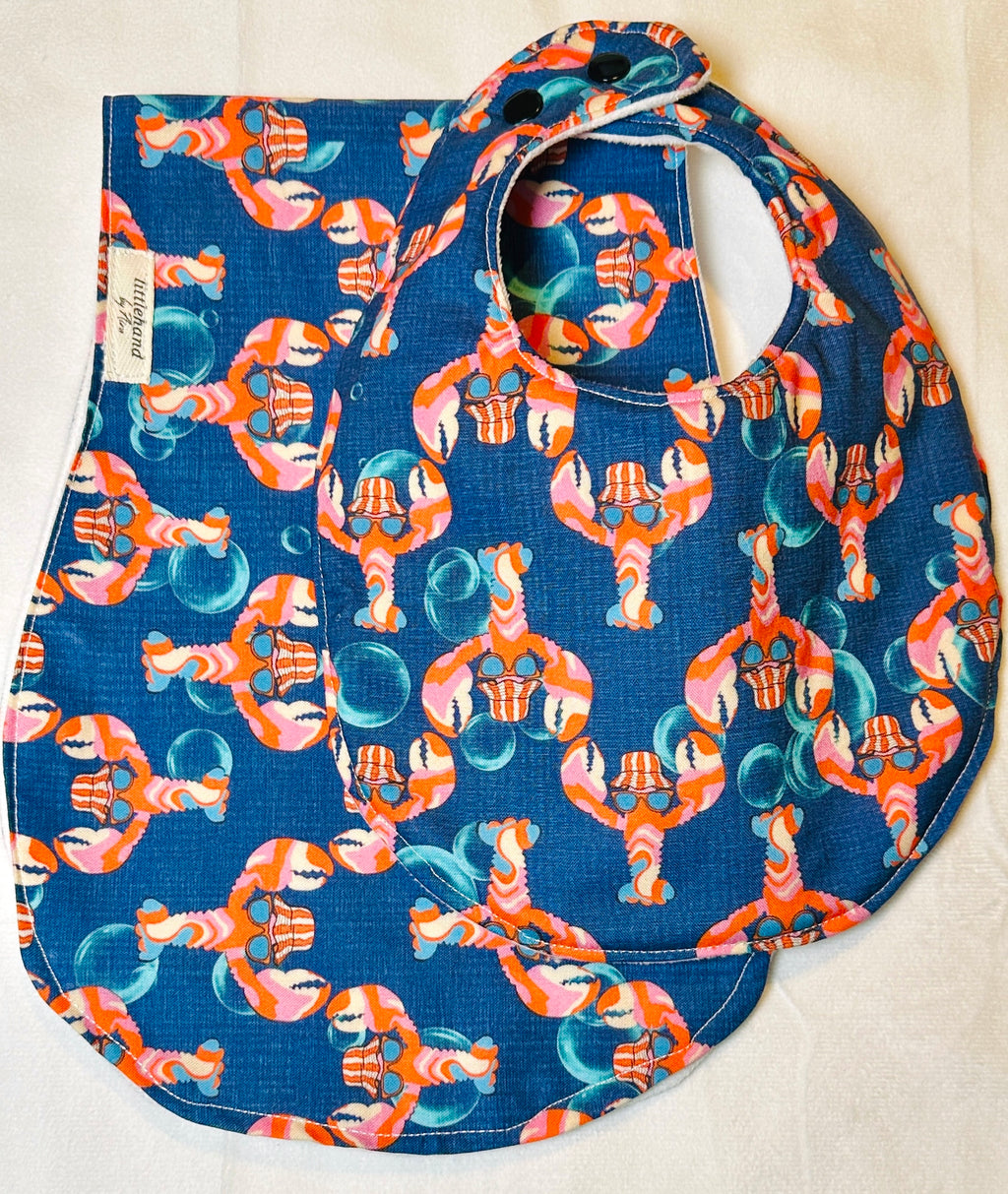 Baby Bib & Burp Cloth Set | Handmade Feeding Essentials for Newborns | Absorbent Baby Shower Gift | Crab & Giraffe Print