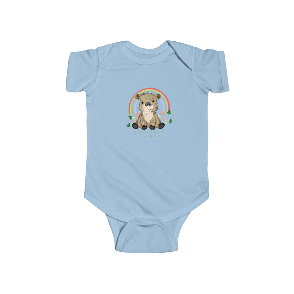 Capybara Baby Bodysuit, Rainbow Animal Outfit, Soft Cotton Infant Wear