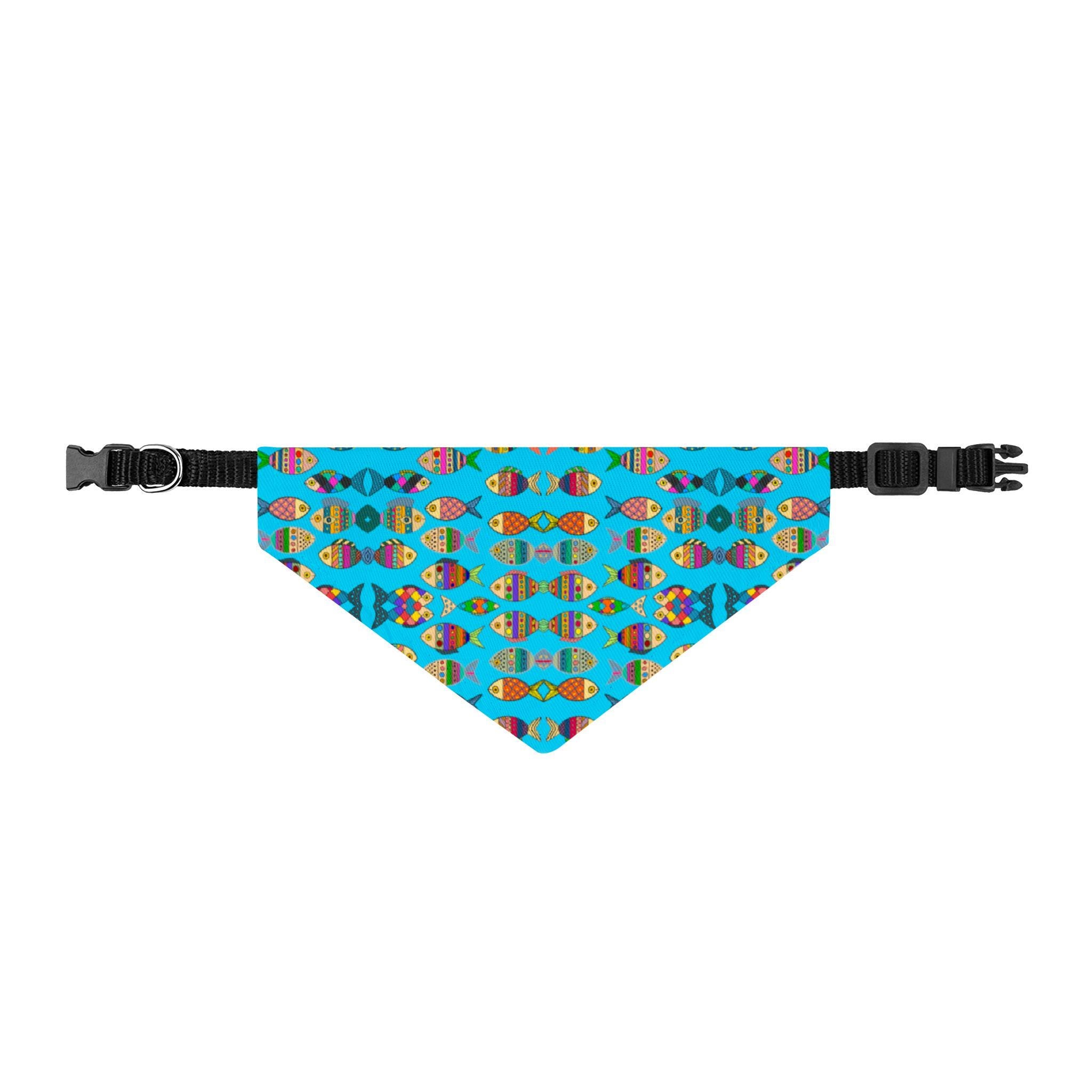 Colorful Tropical Fish Clip-on Pet Bandana | Ocean Pattern