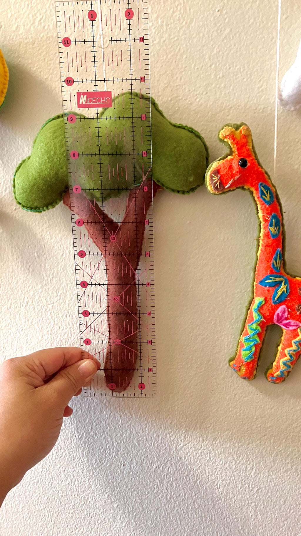 Handmade Safari Felt Baby Mobile, Jungle Animals Nursery Garland