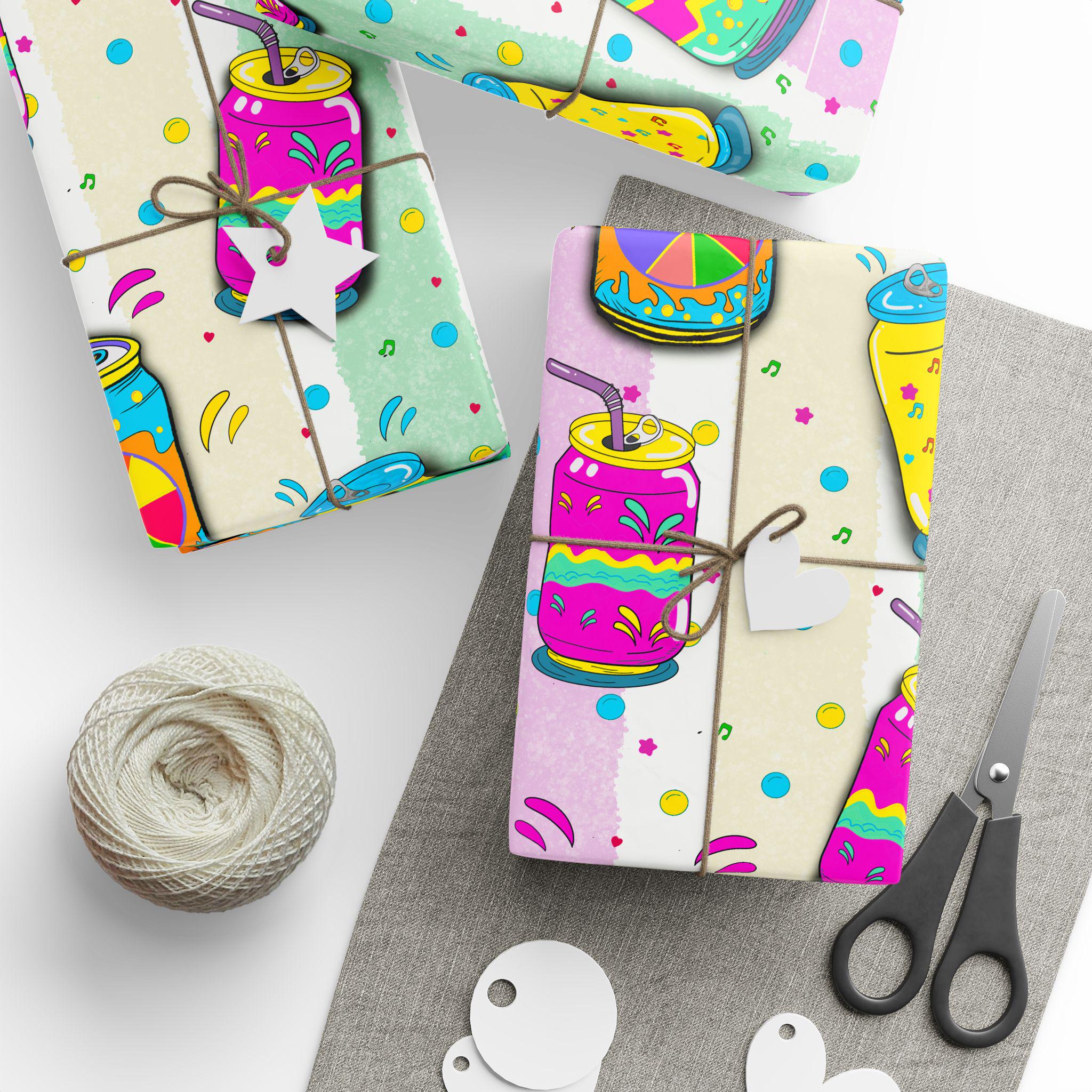 Colorful Lemonade Party Wrapping Paper, Summer Citrus Gift Wrap