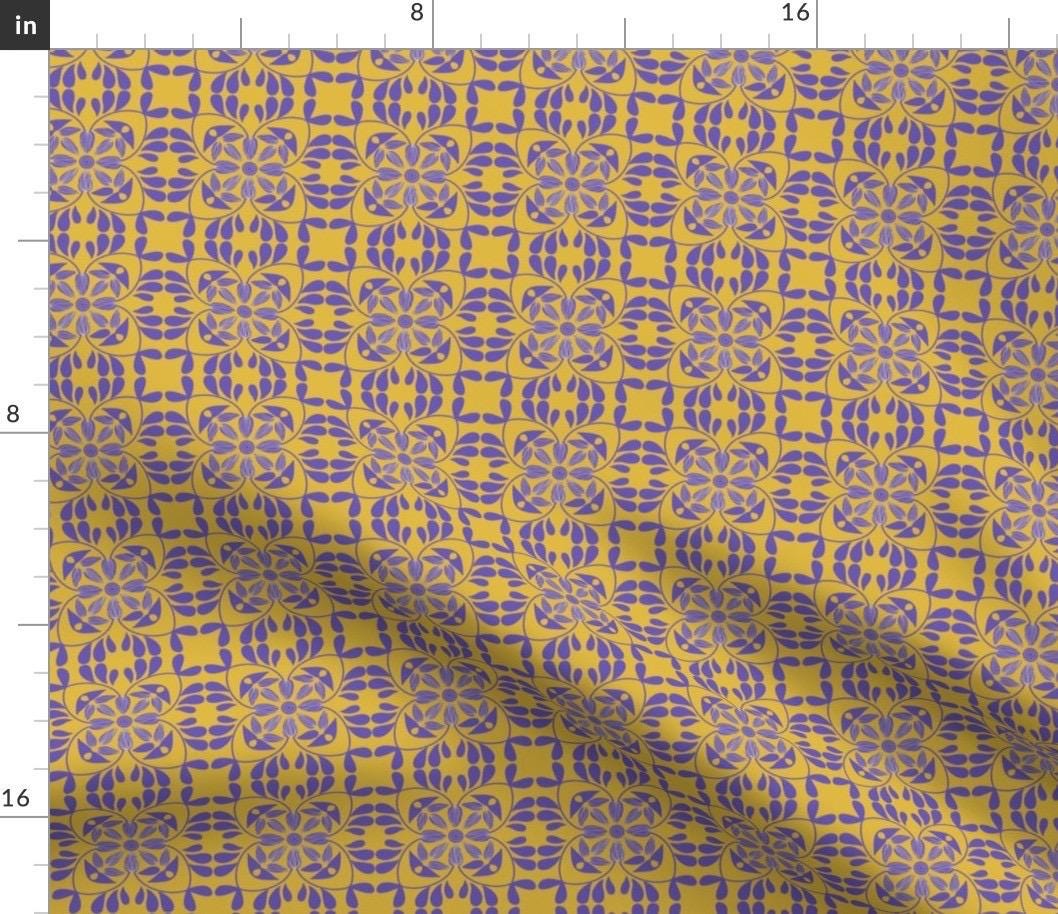 Mediterranean Bloom Print Fabric, Quilting Cotton or Satin, By Yard