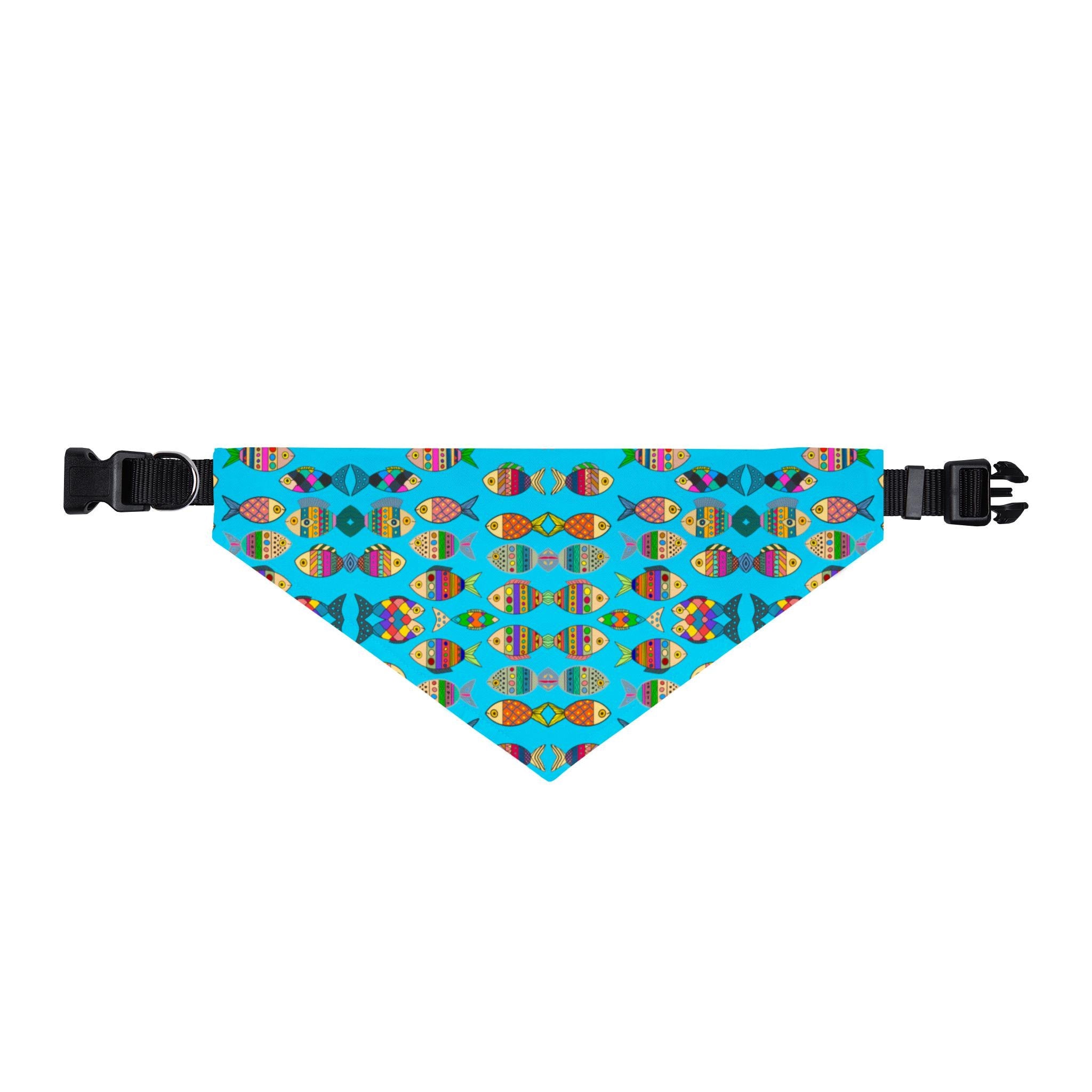Colorful Tropical Fish Clip-on Pet Bandana | Ocean Pattern