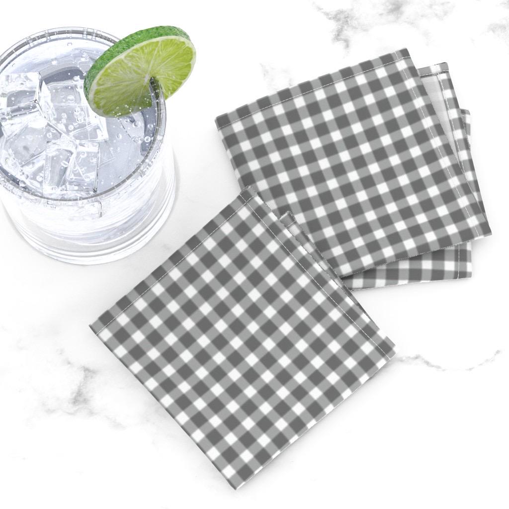 Gray Gingham Fabric by the Yard | Neutral Checkered Seamless Pattern for Quilting, Nursery & Apparel