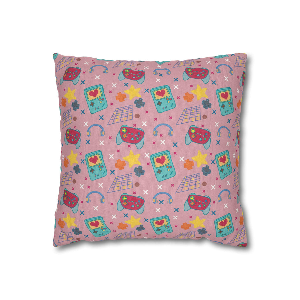 Kawaii Retro Tech Pattern Pillowcase | Square Throw Pillowcase