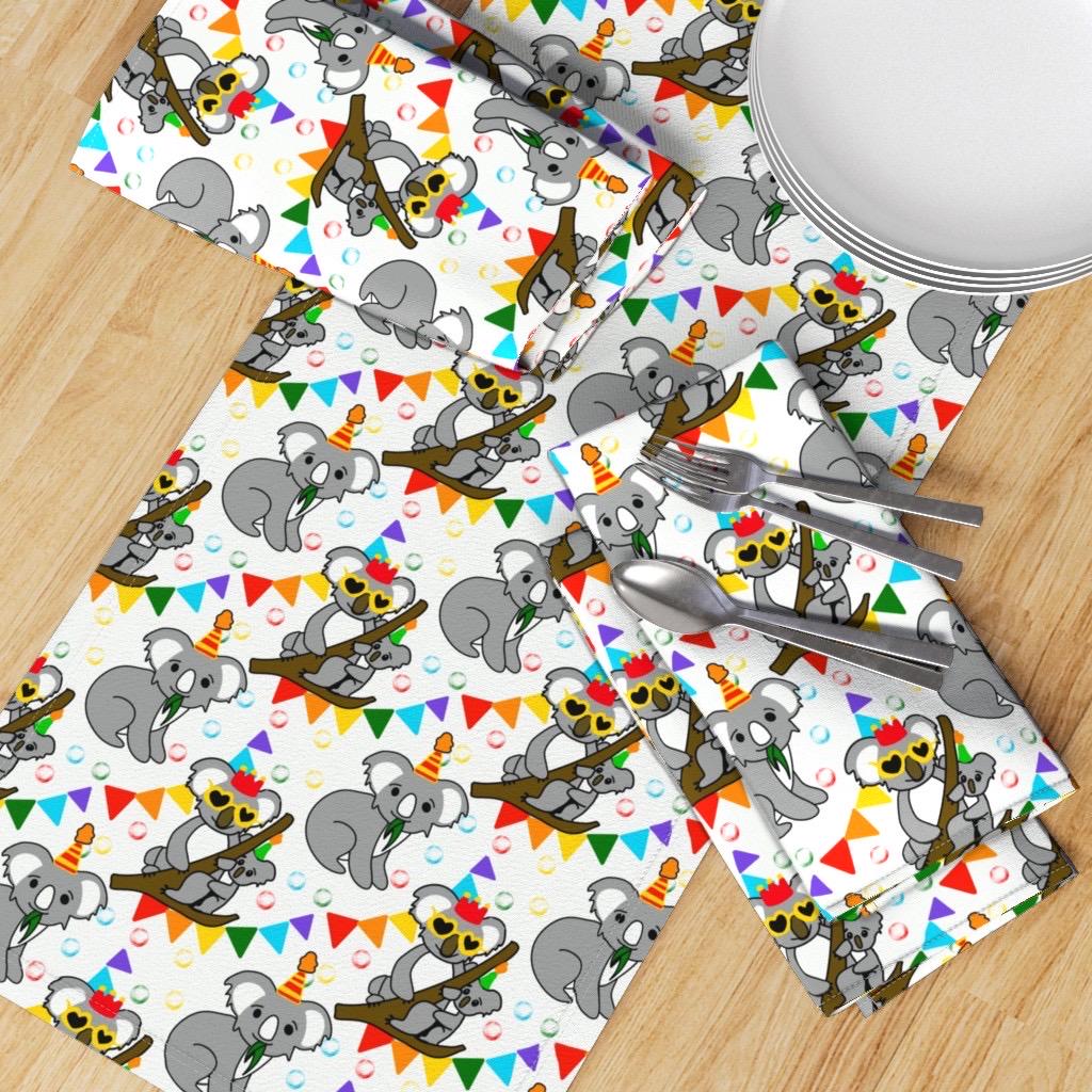 Party Koala Fabric by the Yard – Cute Koala Surface Pattern, Kids Fabric, Australia Animal Print, Celebration Fabric for Quilting & Craft