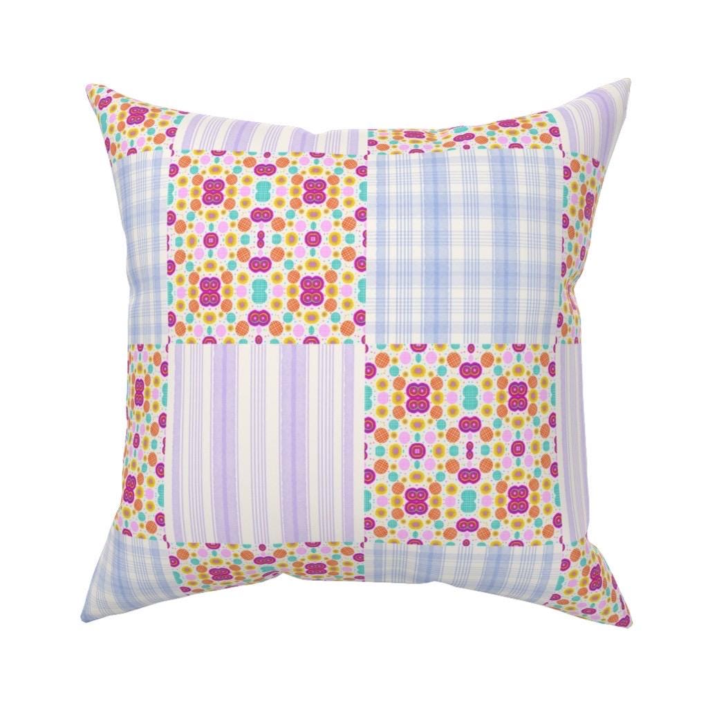 Pastel Patchwork Quilt Fabric, Baby Blankets, Cottagecore Sewing fabric.